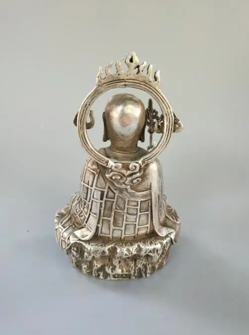 Изысканный китайский белый медный Тан санзанг статуя Будды | Дом и сад