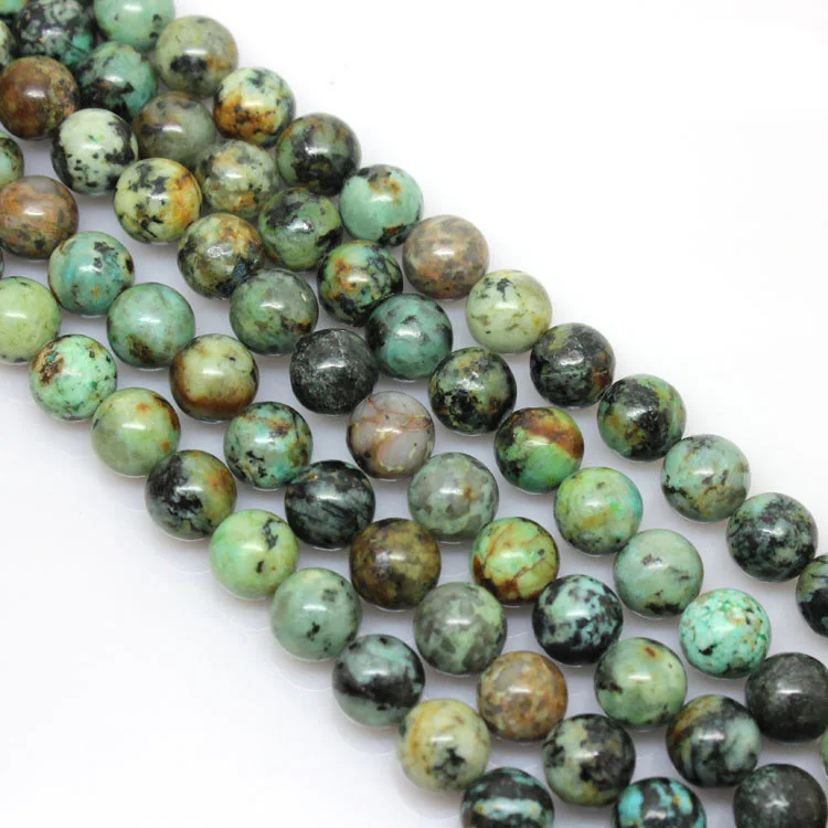 African Turquoise Натуральный Лазурит тигровый глаз розовый аметисты кварц драгоценный камень круглые свободные нити камень бусины для DIY браслет ювелирных изделий 4-12 мм - Цвет: African Turquoise