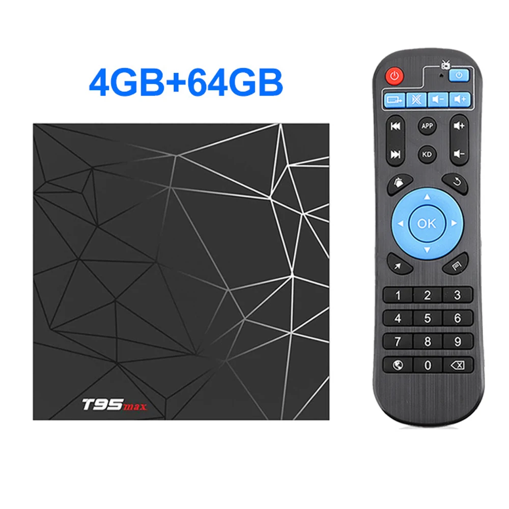 4G64G Android 9,0 ТВ приставка 4 ГБ 32 ГБ 64 Гб T95 Max Смарт ТВ приставка Allwinner H6 четырехъядерный 6K HDR 2,4 ГГц Wifi Google плеер T95MAX приставка - Цвет: 4G64G
