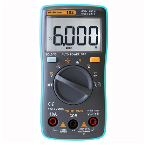 RM102 Цифровой мультиметр тестер RM102 101 409B Multimetro DC AC напряжение измеритель тока сопротивление диод температура Амперметр Вольтметр - Цвет: RM102
