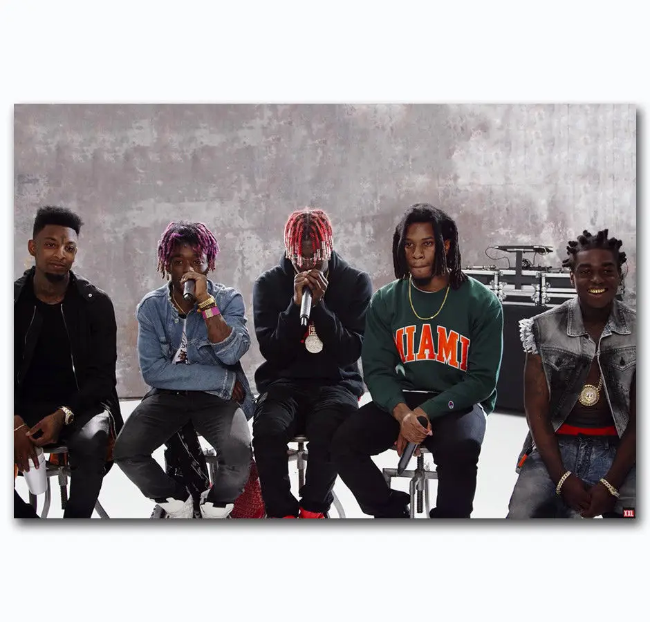 Kodak Black 21 Savage Lil Uzi Vert Yachty Шелковый художественный плакат Наклейка на стену