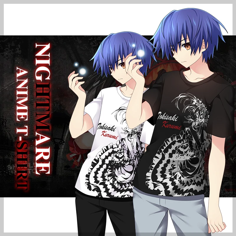 

Anime JK DATE A LIVE Merchandise Cosplay Shirt Nightmare Tokisaki Kurumi T-Shirt Tops Tee Women Men Short tshirt t shirt Casual