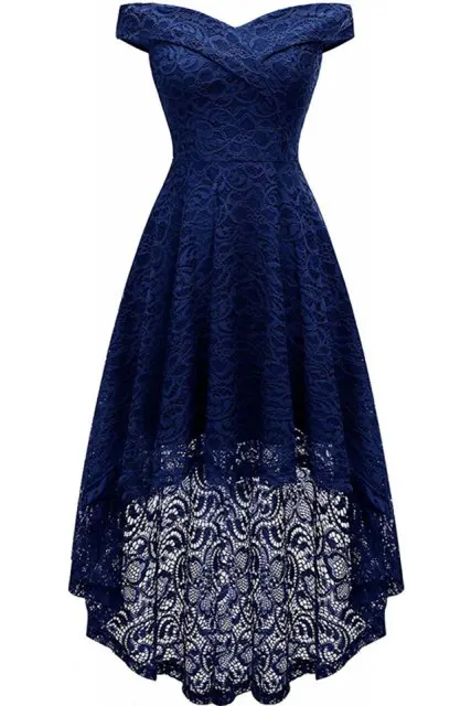 Navy Blue Асимметричный халат De Soiree кружевное короткое вечернее платье размера плюс vestido de festa вечерние выпускные платья а-силуэта платье для выпускного вечера - Цвет: Navy Blue