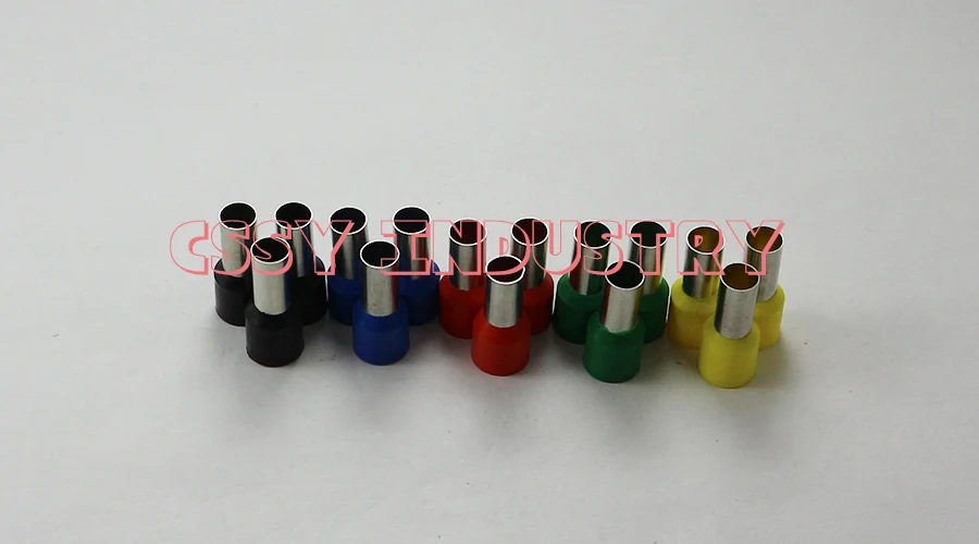 

2017 freeshipping 1000pcs/lot E6012 Bootlace cooper Ferrules kit Wire Crimp Connector Insulated Cord Pin End Terminal 8 color