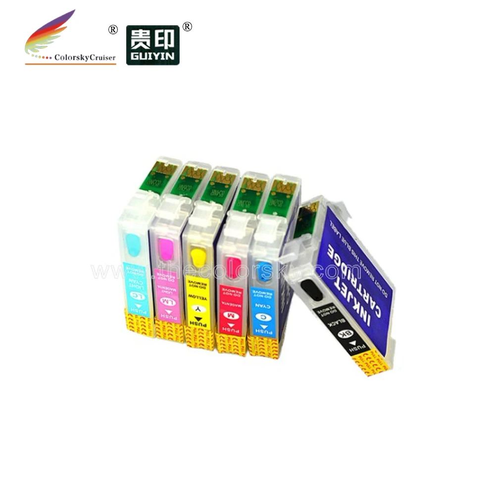 

(RCE811-816) refillable refill ink cartridge for Epson T0811-T0816 81 Stylus 1410 R270 R290 RX590 RX610 bk/c/m/y/lc/lm free dhl