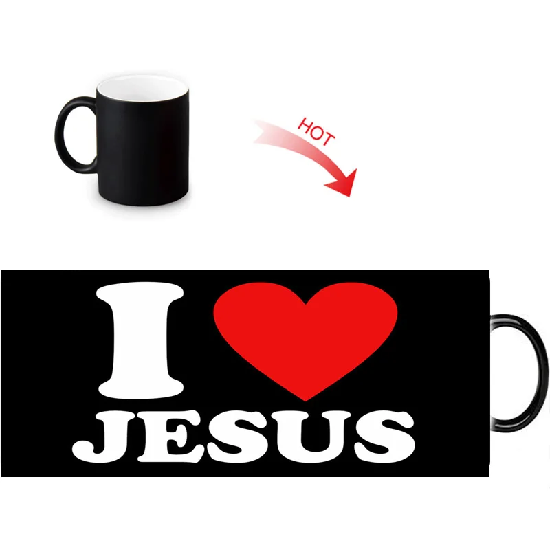 Заказная тепловая кружка с надписью Jesus Love молочное пиво кофе керамические