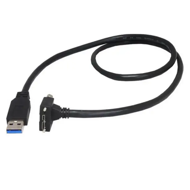 1,2 м 4 фута 90 градусов вверх Угловой Micro B USB 3,0 винт крепление к USB 3,0 кабель для передачи данных для точечной серый Хамелеон промышленной камеры