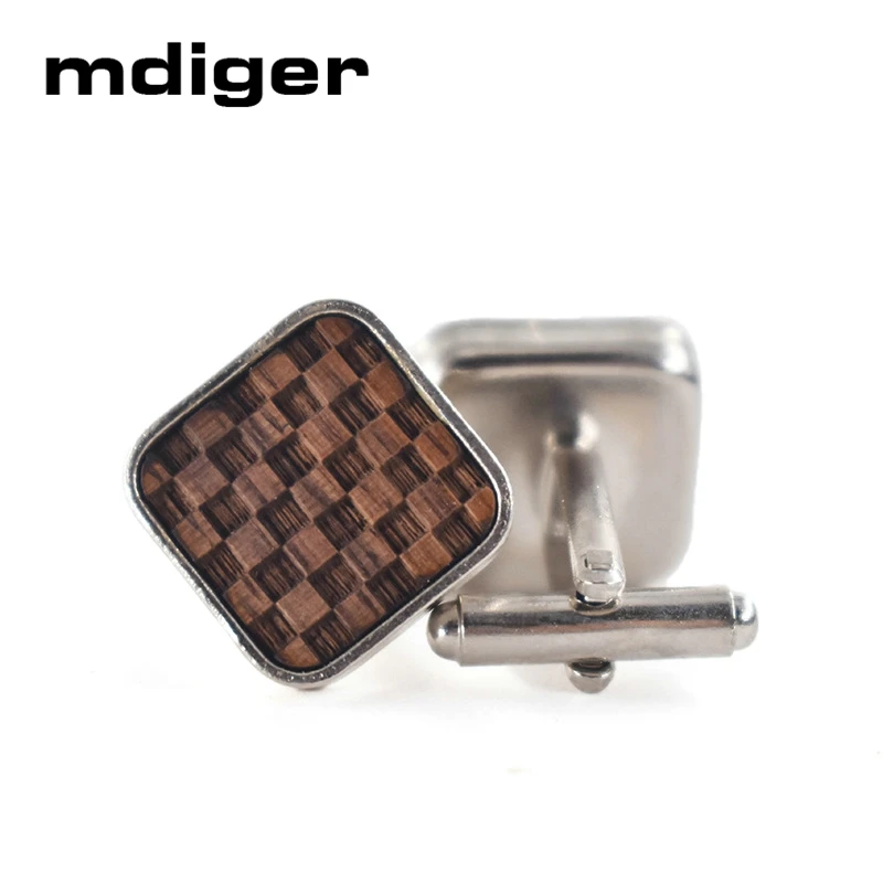 Mdiger французские запонки с деревянными элементами для мужская деловая рубашка