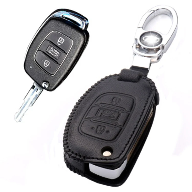 Новый кожаный чехол для ключей с 3 кнопками Hyundai Series F|leather key fob holder|key holderfob chain |