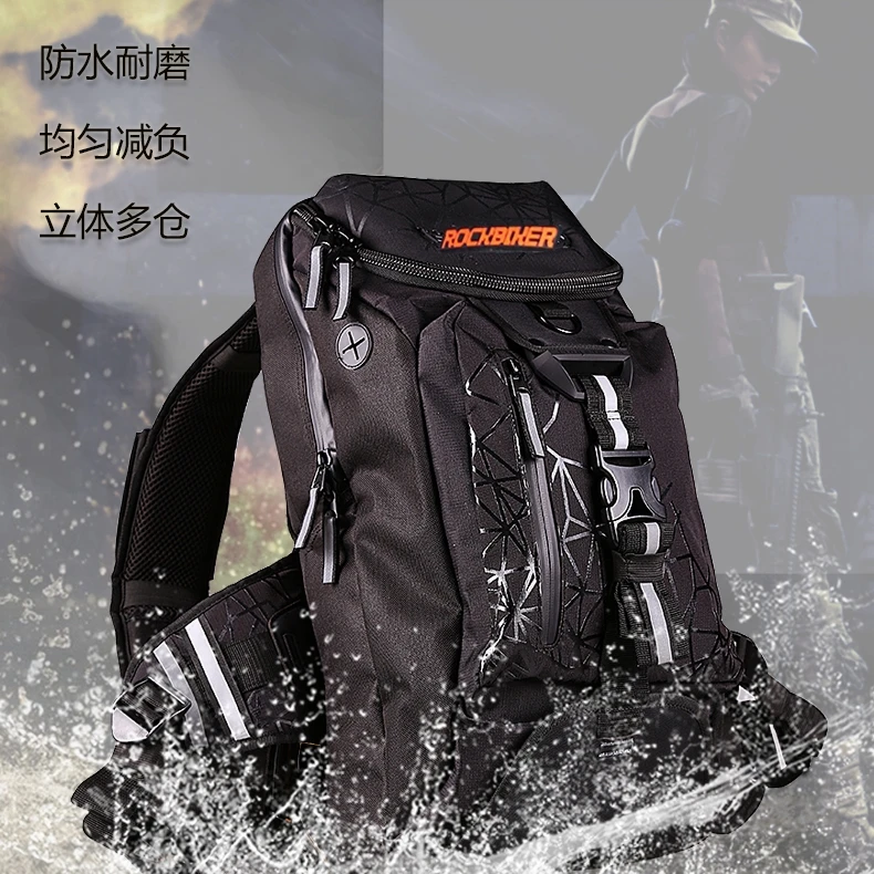 

Free shipping 2017 Rock biker Business Excelsior Pack Travel Backpack Laptop Tablet Rucksack Bag black waterproof backpack