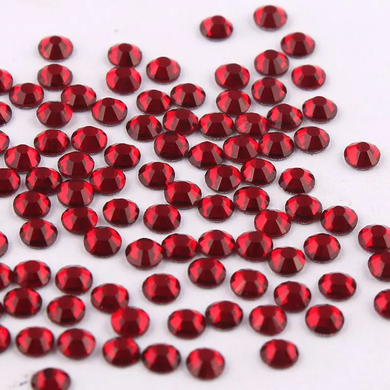 SS3-SS34 Dark Red Shiny 3D Nail Art Rhinestone Non Hotfix Flatback Glue On Rhinestones For DIY | Красота и здоровье