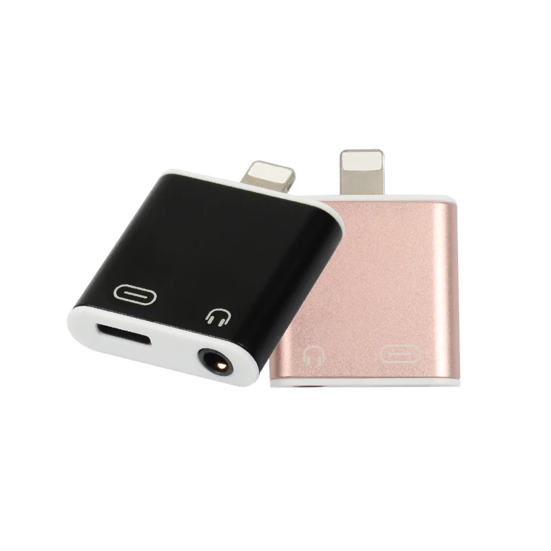 Для Lightning до 3.5 мм Разъем Наушников Адаптер для iPhone 7 Plus 2 в 1 Аудио Наушники и