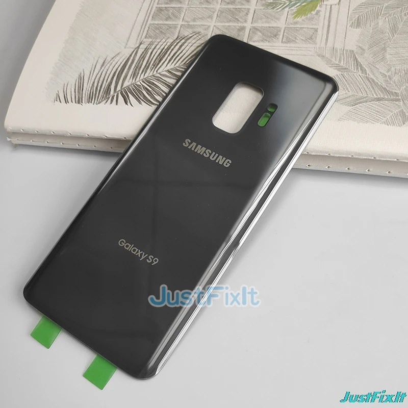 silver Задняя крышка батарейного отсека для SAMSUNG Galaxy S9 G960 G960F, Задняя стеклянная крышка для корпуса, чехол для замены батарейного отсека - Цвет: silver