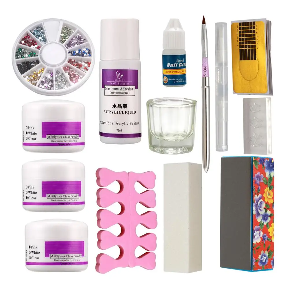 Набор базовых акриловых насадок для дизайна ногтей Anmas Rucci DIY жидкий порошок