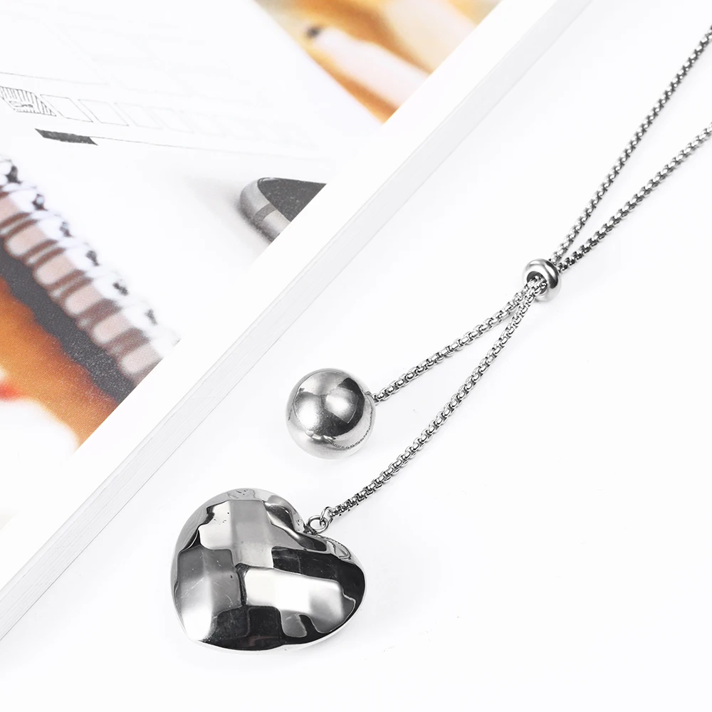 Женское Ожерелье с шариком из нержавеющей стали OUFEI длинное богемное колье в