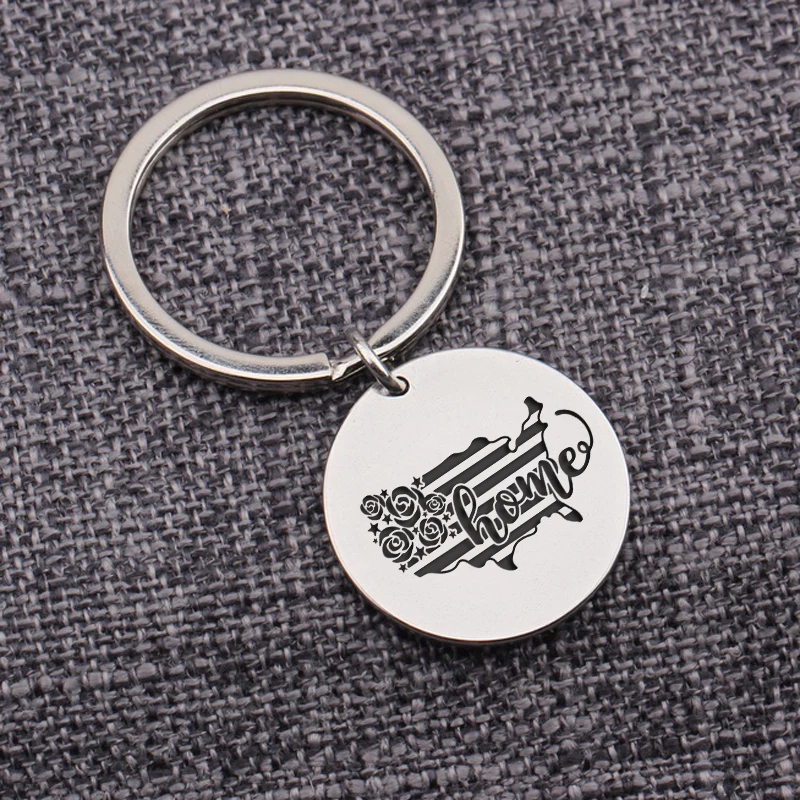 Гравировка карты пары подарки на большие расстояния отношения США Карта брелок