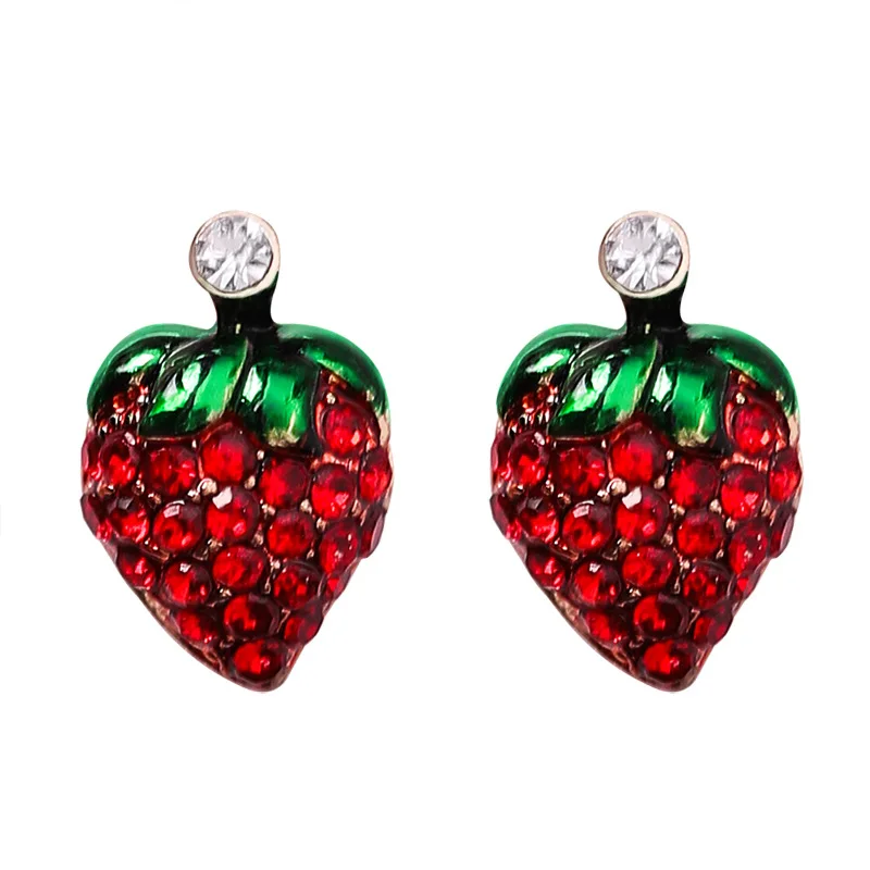Женские серьги-гвоздики с красными кристаллами серьги из серебра 2018 пробы