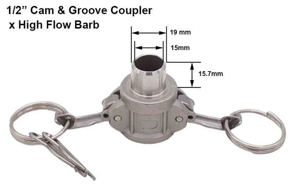 Brewer's 1/" Camlock Быстрый разъединитель Cam& Groove фитинг Homebrew пивной насос трубы - Цвет: B