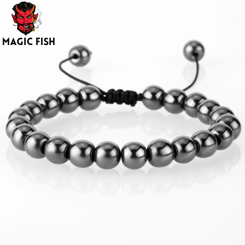 Браслеты из бисера для мужчин и женщин браслет ручной работы 8 мм Каменные Бусины