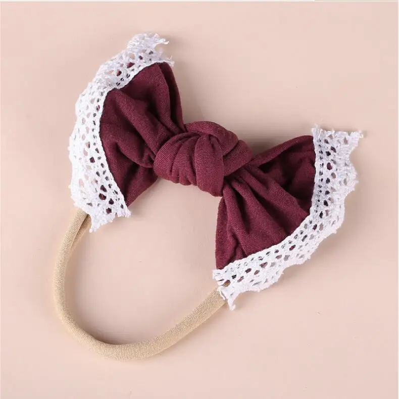 Новое поступление однотонная хлопковая повязка на голову с узлом кружевная