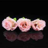 30 pcs 2015 new free shipping bridal floral pink flower bun prom wedding lot hair pins hair clips headband