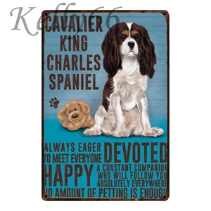 Держатель-Французский бульдог Чарльз спаниель металлический знак олова плакат домашний декор зоомагазин настенная живопись 20*30 см Размеры y-1615
