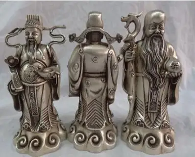 Китай Серебро 3 жуй YuanBao долголетие звезда Маммона Бог шоу персик Фу Лу статуя |