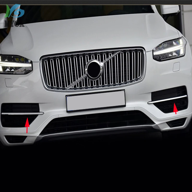 Для Volvo XC90 XC 90 ABS хромированный передний противотуманный светильник, декоративные полоски, накладка, 2 шт., для стайлинга автомобилей