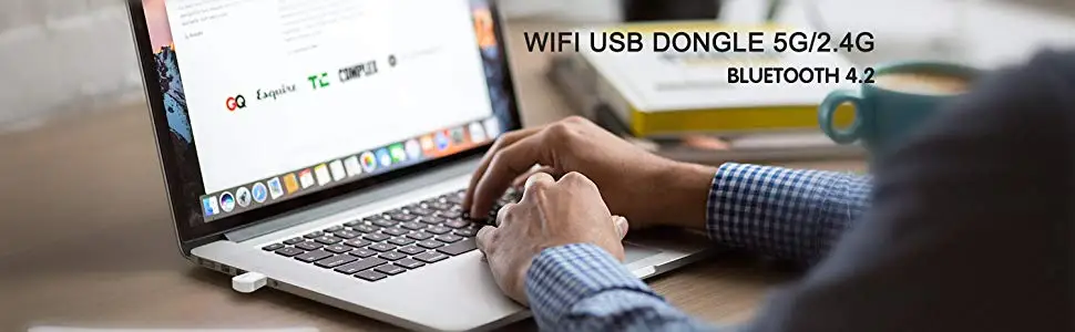 KuWFi USB WiFi адаптер мини двухдиапазонный 5G/2,4 GHz Беспроводная сетевая LAN Карта с Bluetooth 4,2 совместимая с Windows XP/7/8/10/Mac OS