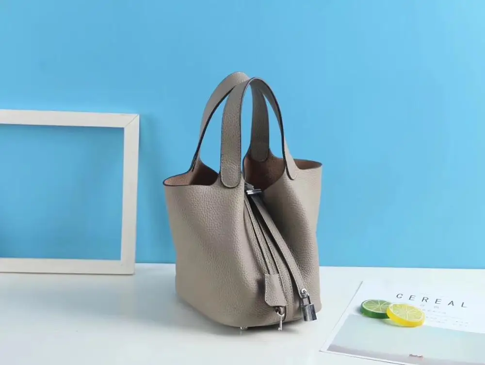 light grey Kafunila сумка ведро из натуральной кожи сумка для женщин роскошные сумки женские сумки дизайнер известный бренд сумка через плечо, Bolsa feminina - Цвет: light grey