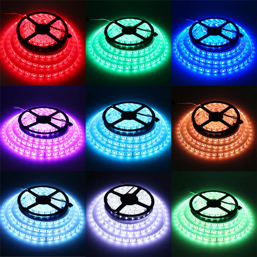 5 м 24 В IP65 водонепроницаемая гибкая светодиодная лента 5050 300led освещение
