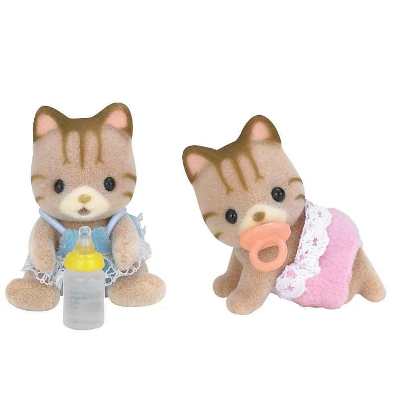 Sylvanian Families Детские близнецы игрушечные фигурки животных пушистый Кукольный дом набор свинья/обезьяна/кролик/белки/панда/шифон - Цвет: 5188