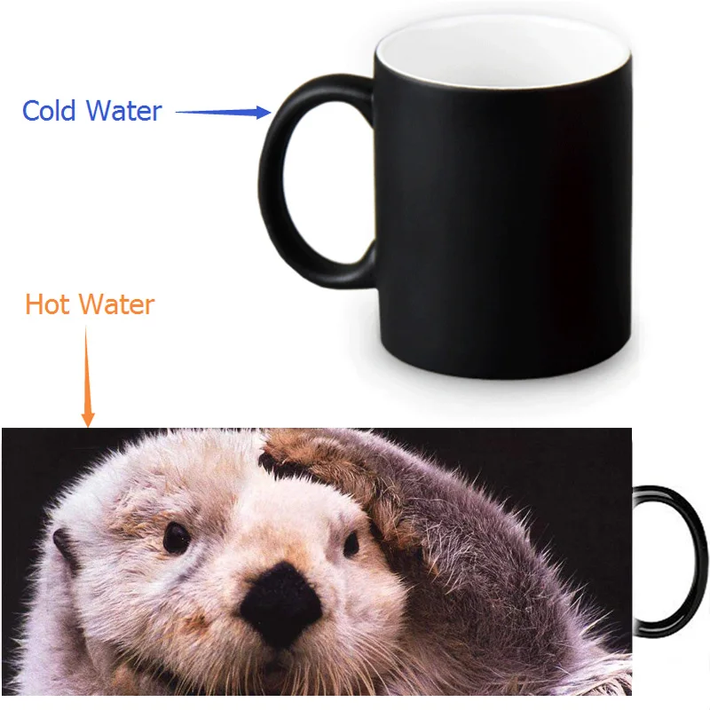 Кофейные кружки на заказ Термочувствительная чашка с морской выдрой для чая и