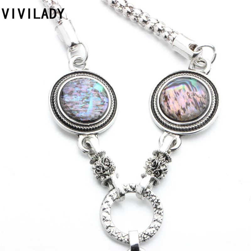 VIVILADY винтажный Тибетский серебристый цвет круглые естественные ракушки бохо