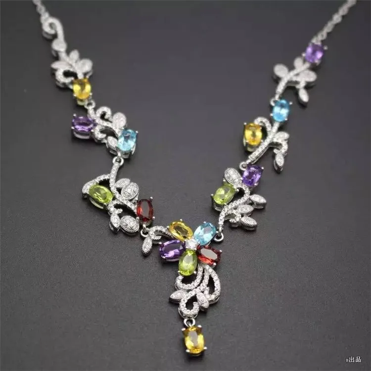 KJJEAXCMY boutique jewels S925 чистое серебро инкрустация разнообразными натуральными