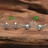 han edition small skull s925 pure silver fashion jewelry lovers earrings have men and women of character model