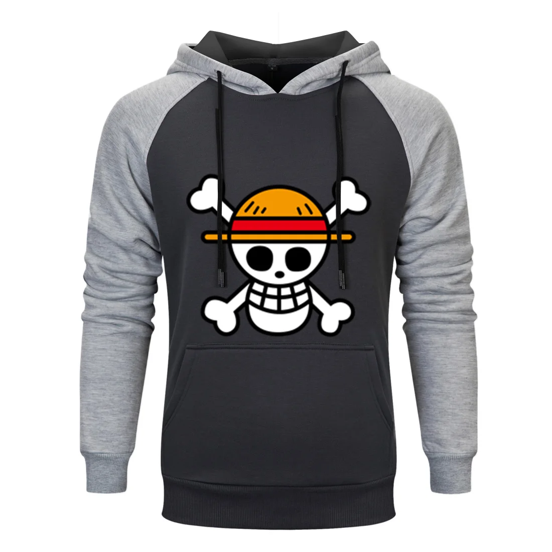 One piece Аниме мужские Комплекты Толстовки штаны Череп Луффи толстовка с капюшоном штаны Осень Зима повседневные 2 шт Спортивные Штаны Толстовка - Цвет: gray black6