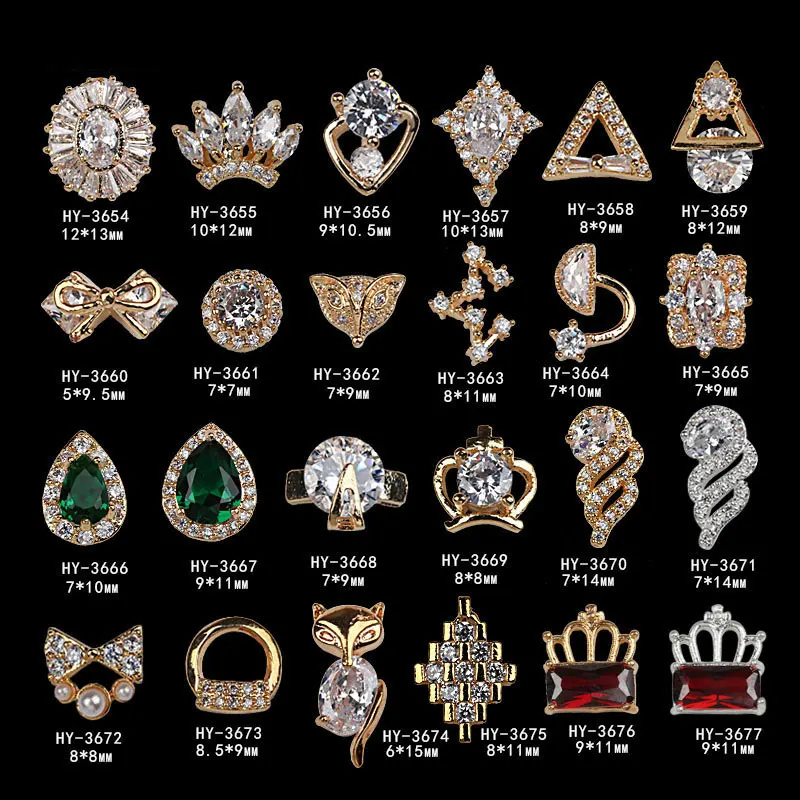 

High-end zircon nail ornaments DIY nail accessories bride ornaments drill nail polish suit Nail Drill crown jewelry