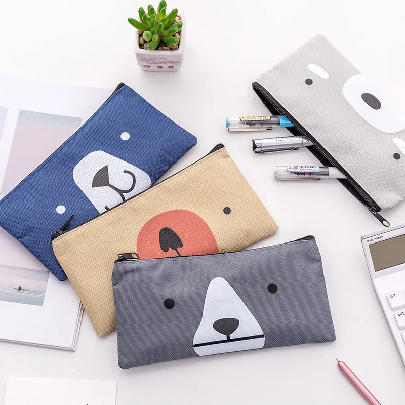 Мультяшные сумки для хранения органайзер аксессуары милый медведь Оксфорд пенал