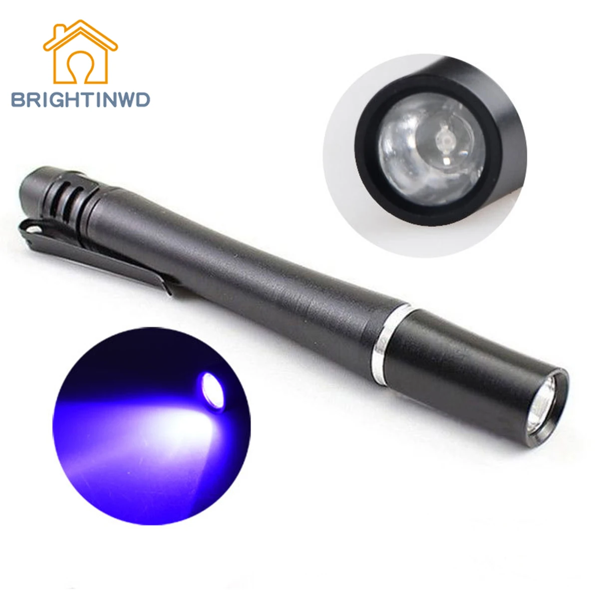 Фонарь ручка BRIGHTINWD 1 светодисветильник Фиолетовый УФ свет 395нм в форме ручки
