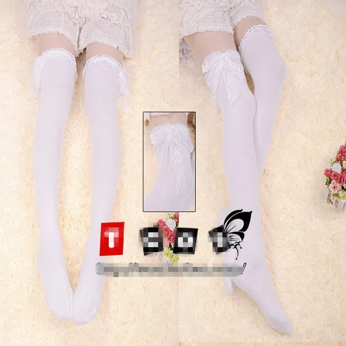 Кружевные чулки сексуальные носки выше колена хлопковые Эрогенные для косплея