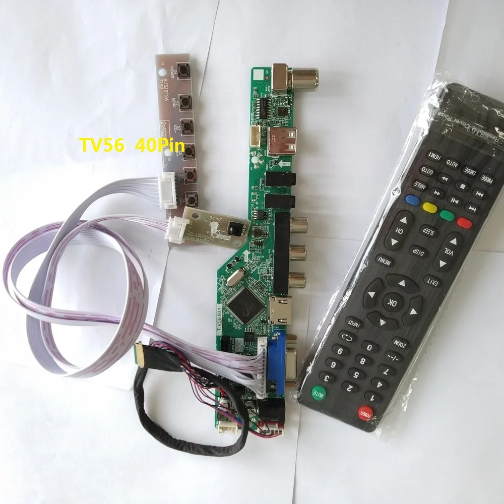 Комплект для N156BGE-L11/L21/L31/L41 панельный экран ТВ AV 40pin LVDS VGA пульт дистанционного управления 1366X768 USB HDMI lcd светодиодный контроллер драйвер платы 15,6"