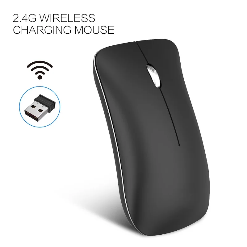 HXSJ T23 2,4G беспроводная мышь Bluetooth 4,0 мышь Utral тонкий двойной режим ноутбук игровая мышь для Windows Mac Бесшумная офисная - Цвет: T27 Black 2.4G