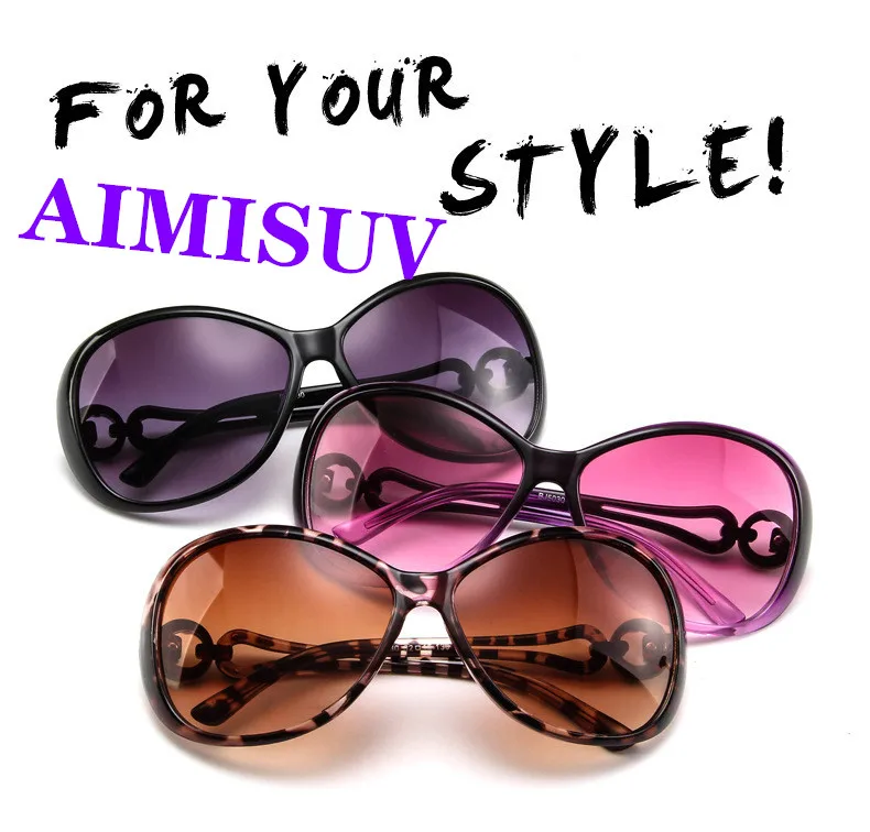 AIMISUV Fashion Classic Gradient Sunglasses Women Brand Designer Oversized Sun Glasses UV400 Retro driving glasses | Аксессуары для