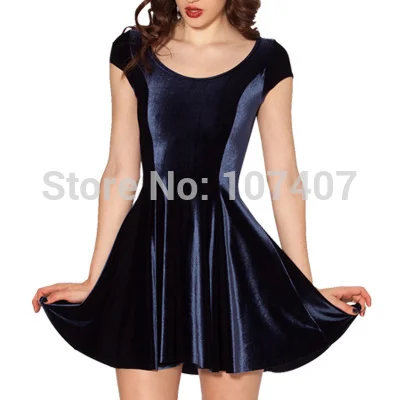 Новинка 2017 женская одежда вельветовые платья с глубоким синим злом CHEERLEADER 2 0