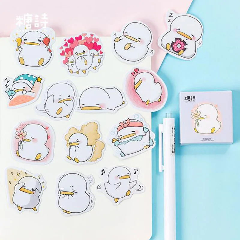 Kawaii рисунок утки Стикеры милые канцелярские Декор альбом Мобильный телефон Diy