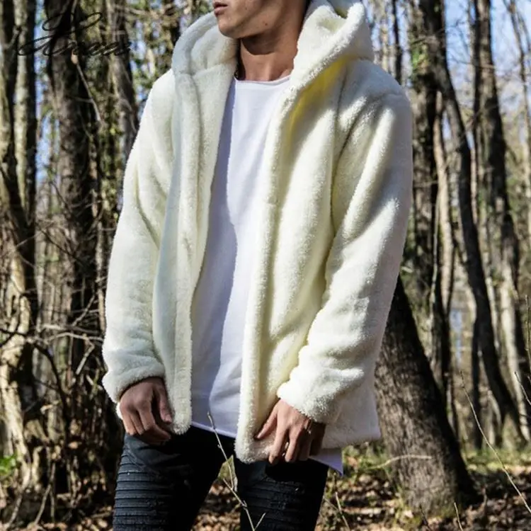 

Men's Winter Slim Casual Warm Hooded Coat Men Jacket Fleece Outwear