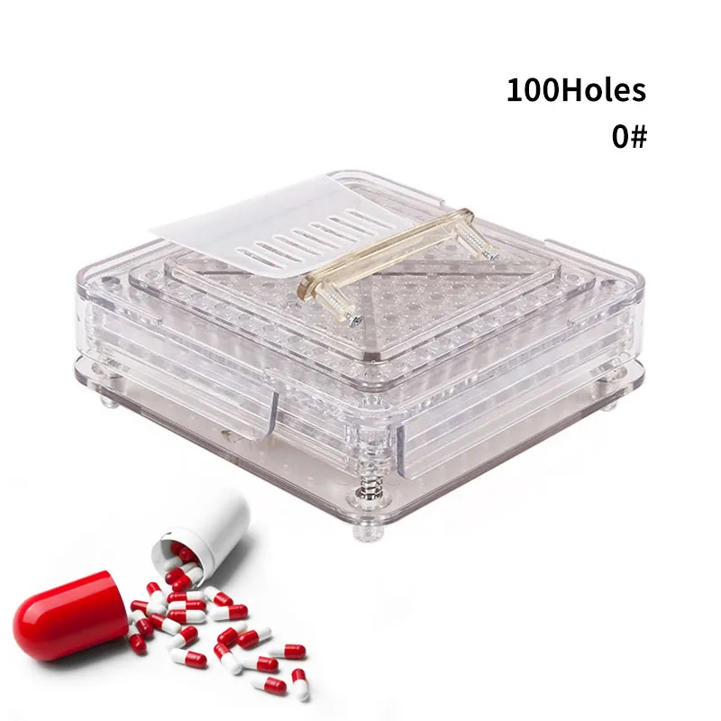 ABS Transparent Capsule Filling Plate 100 Hole Filling Machine Manual Capsule#0 Medicine Capsule Production DIY Herb