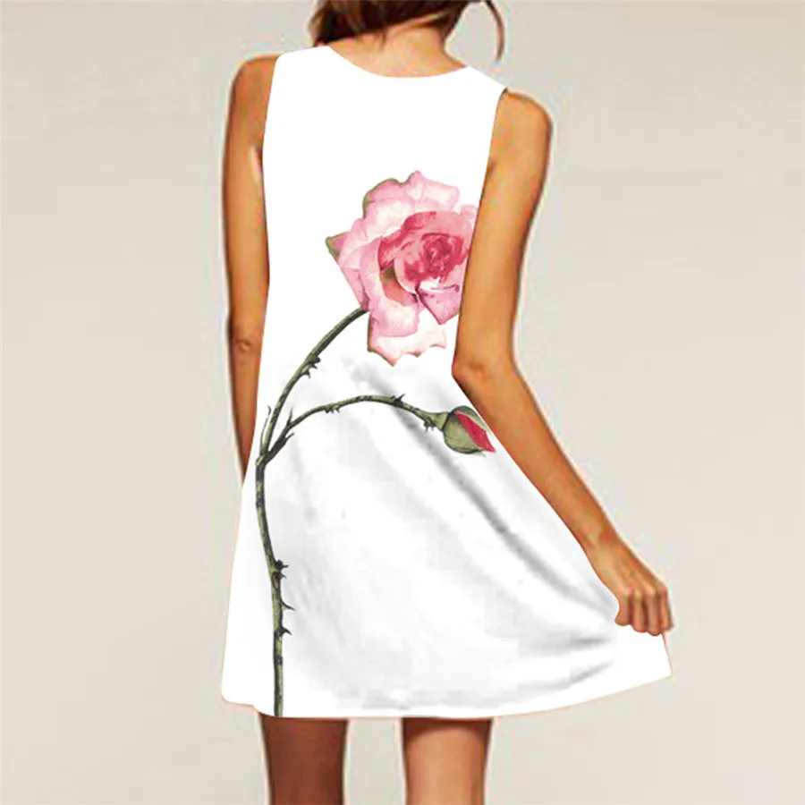 Новый стиль Ретро бохо женское летнее пляжное Короткое мини-платье без рукавов с