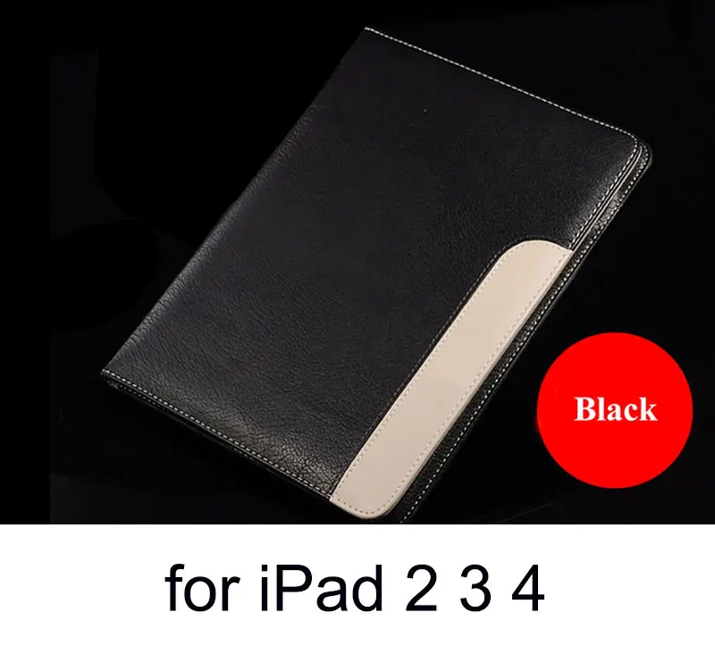 Для Apple iPad 2/3/4 чехол из искусственной кожи Бизнес Folio чехол для планшета Smart Cover Флип Стенд Защитный чехол для iPad Mini 1 2 3 Coque - Цвет: 234 black